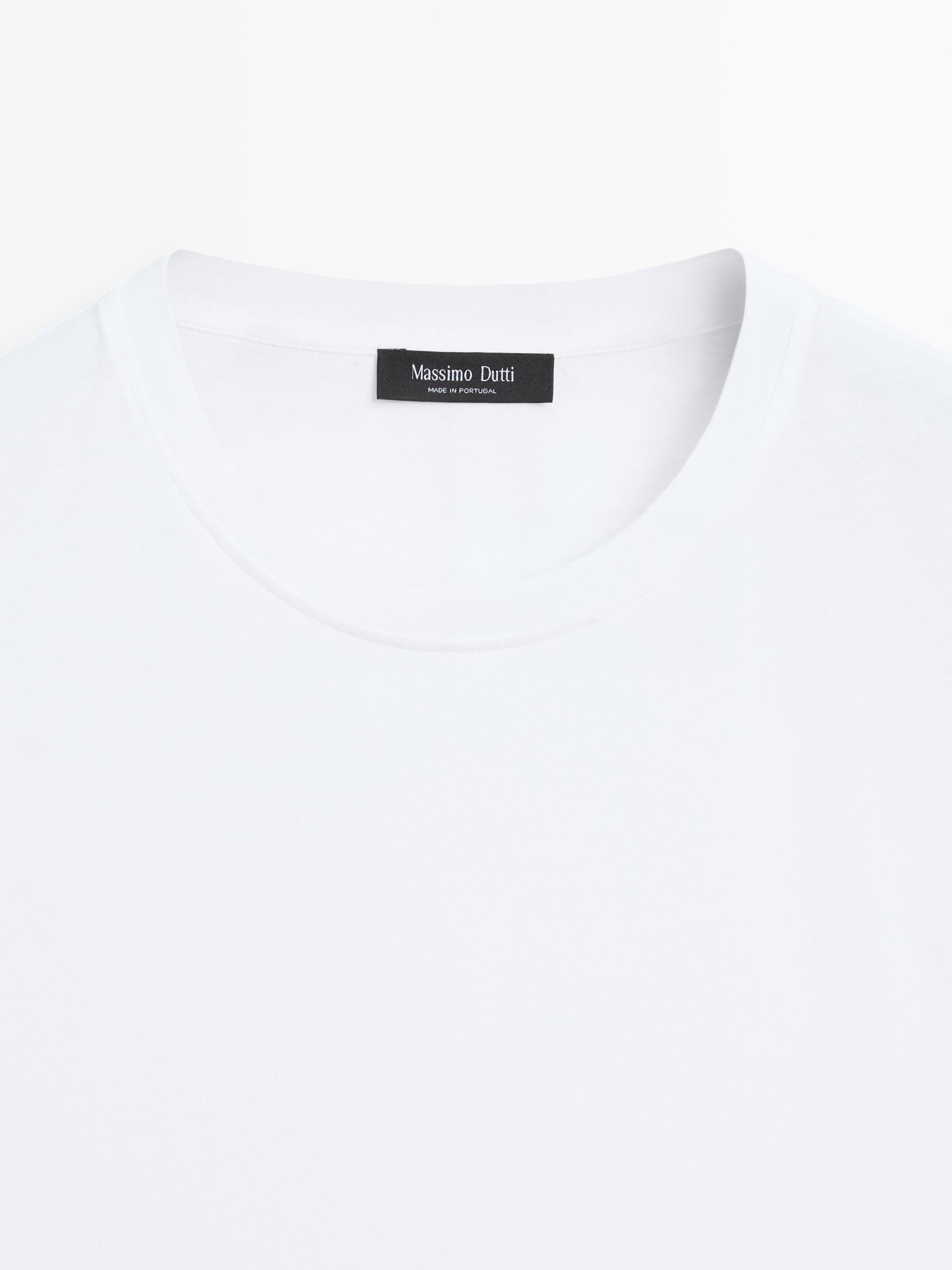 T-shirt en maille 100 % coton à manches courtes